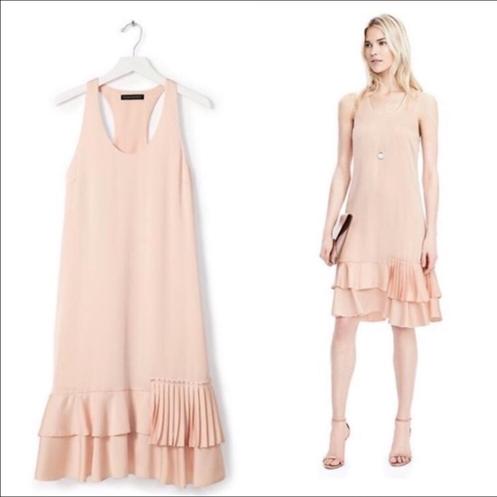 Banana Republic Pink/Blush Ruffle Dress Size 0